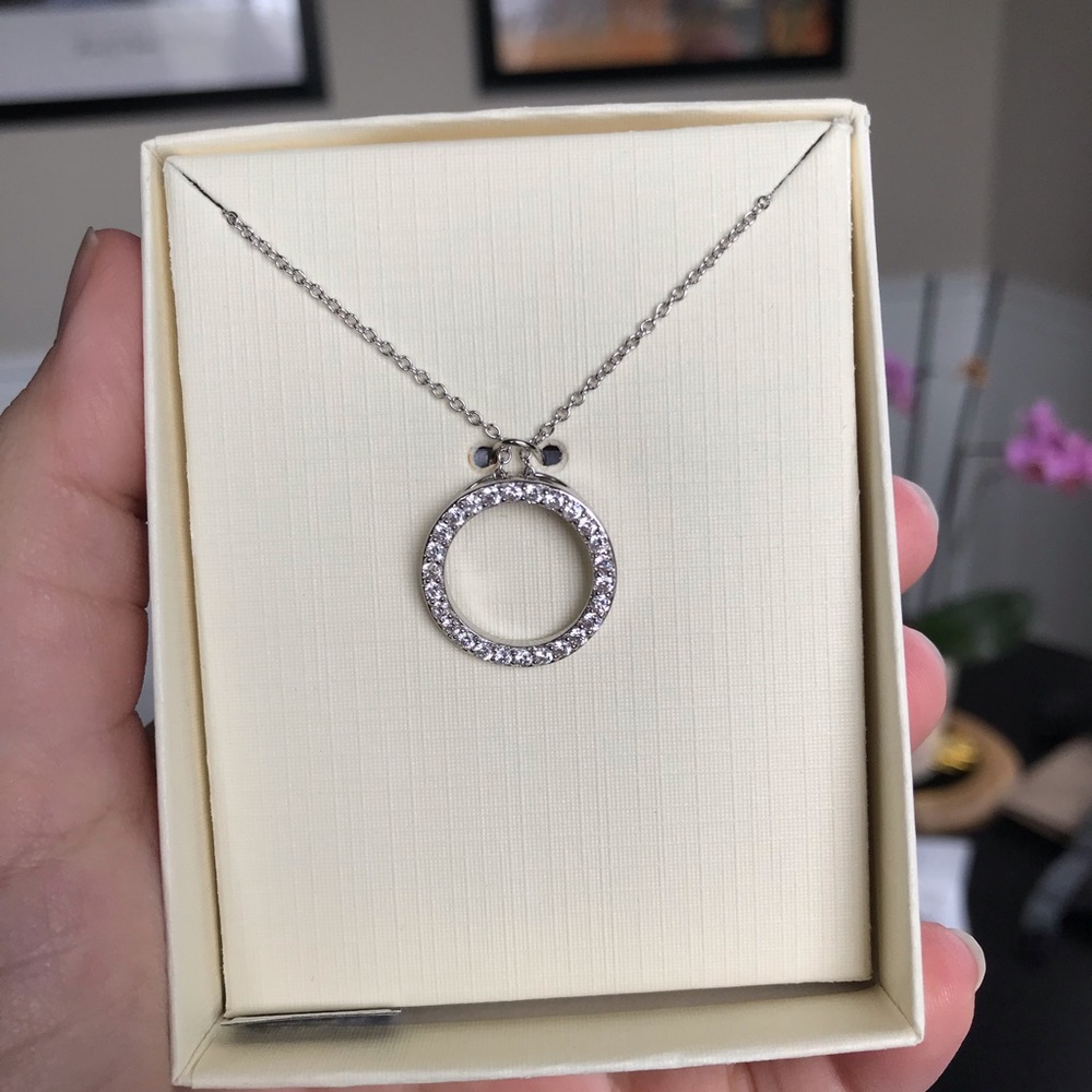 Open circle sterling silver necklace